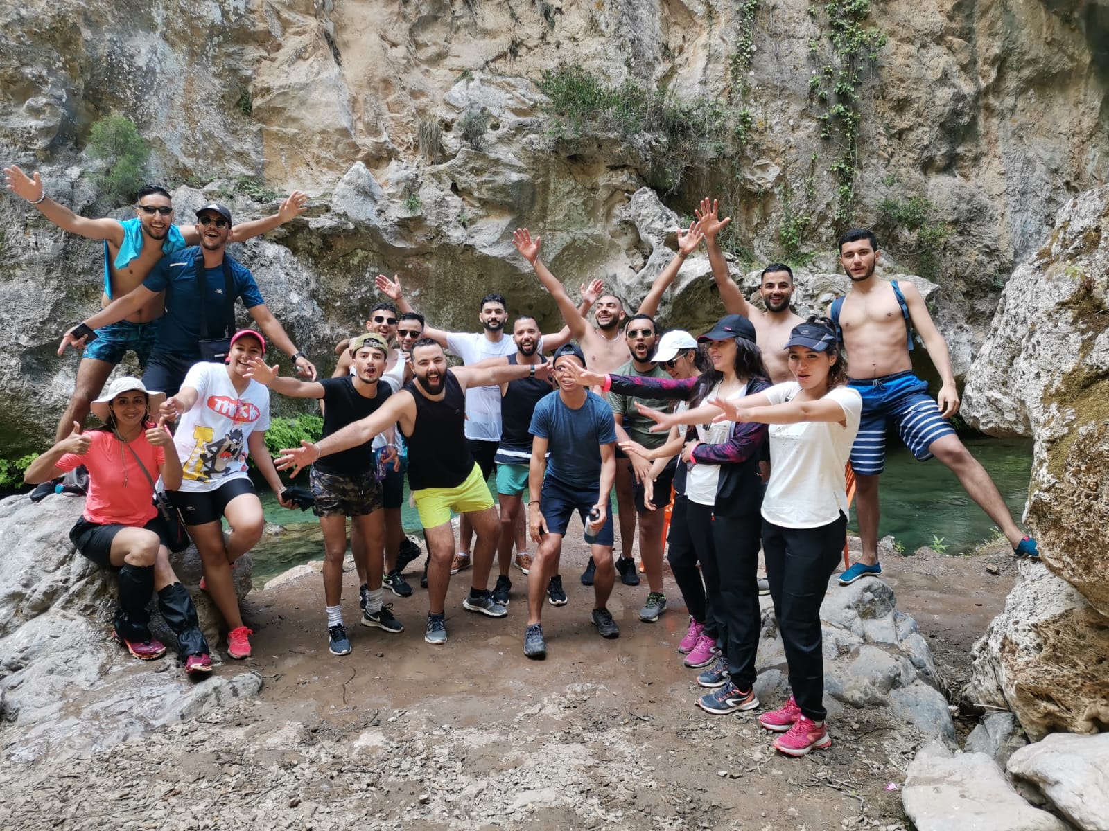 Group photo at Moroccan canyon