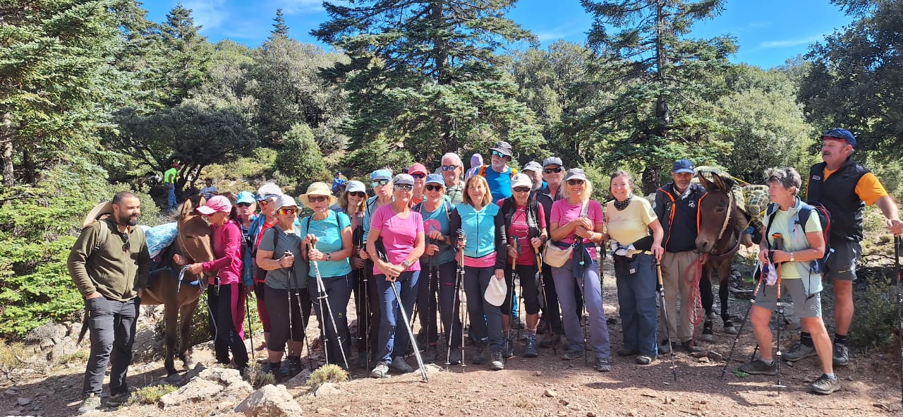 Group hiking in Morocco