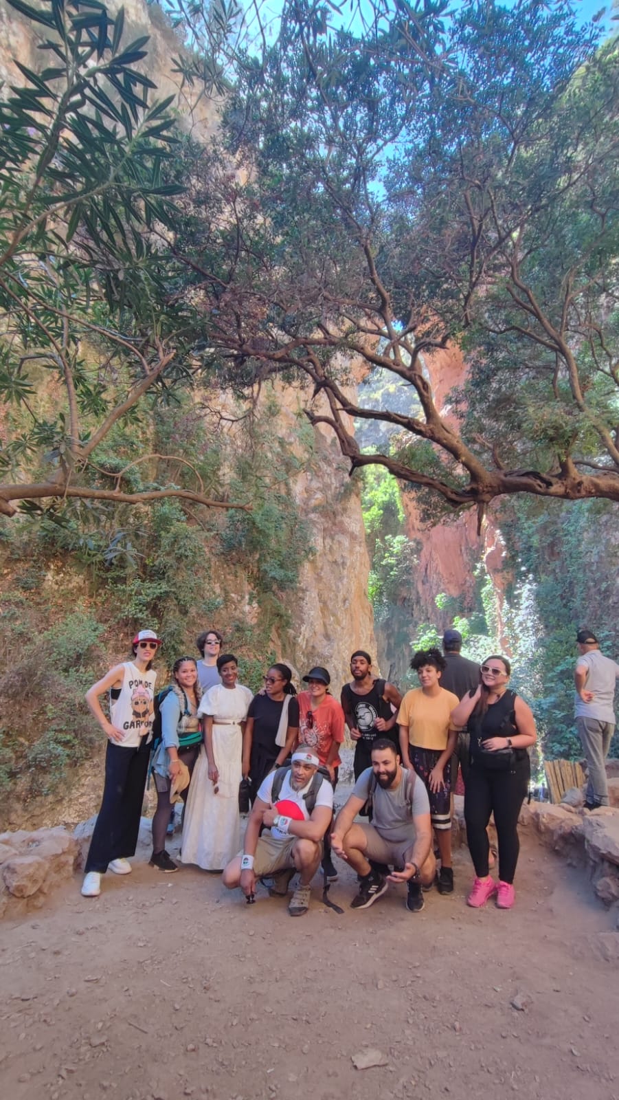 Group photo at Moroccan canyon